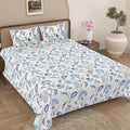 Blue Paisley Double Bedsheet | 144 TC | Pure Cotton