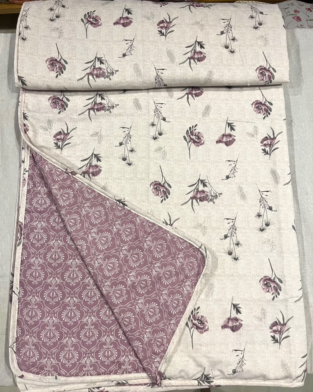 Meadow Blush Dohar (Reversible) |100 GSM| Camric Cotton