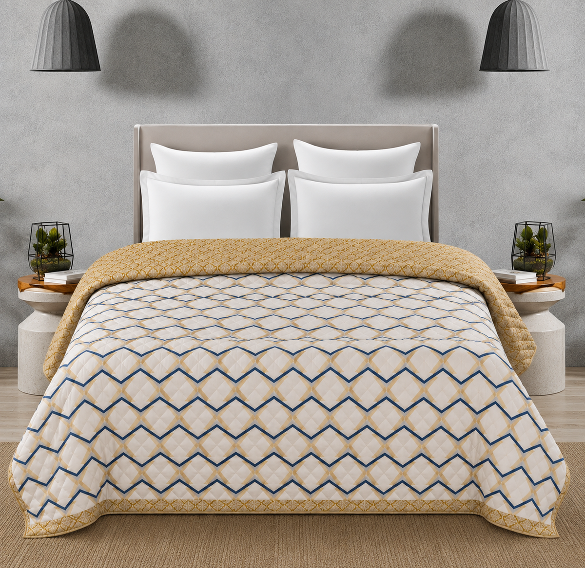 Azure Weave Comforter | 145 GSM | Glace Cotton