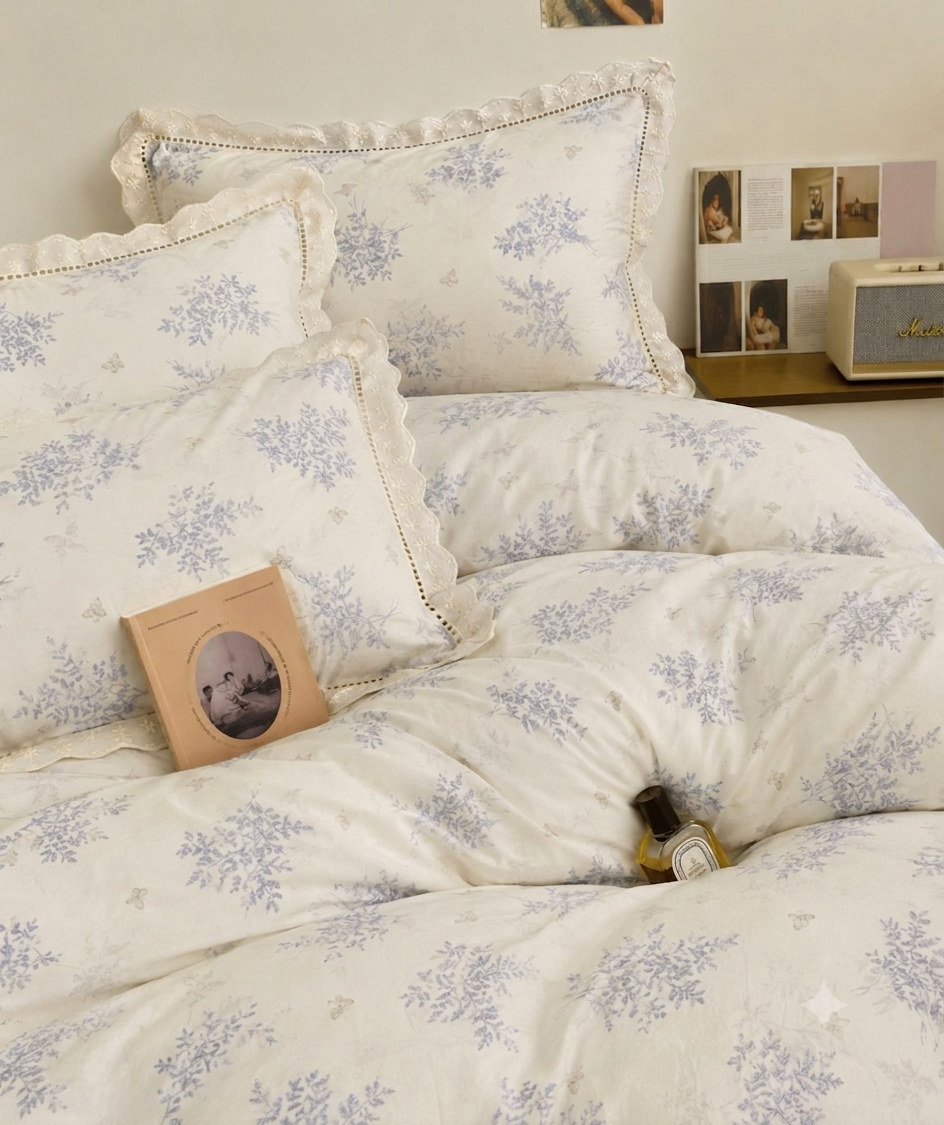 Lavender Estate Double Bedsheet | 210TC | Cotton Feel