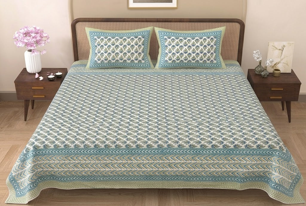 Sage Haven Double Bedsheet | Pure Cotton