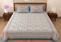 Coastal Petals Double Bedsheet | Pure Cotton