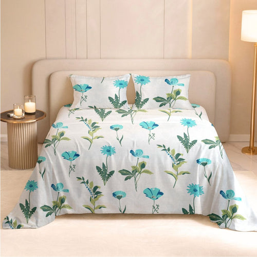 Botanical Bloom Bedsheet | 240 TC | Pure Cotton