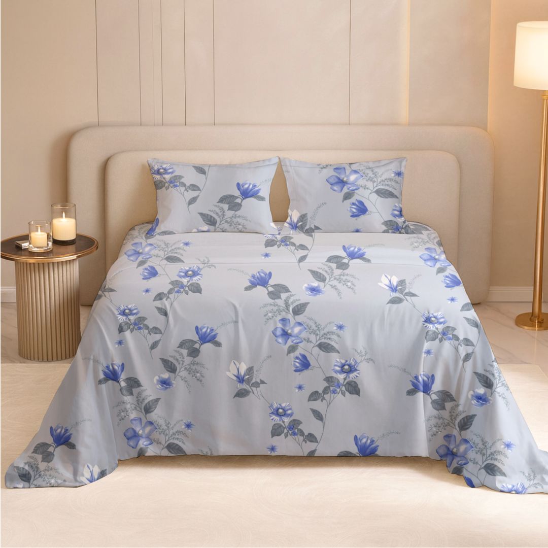 Magnolia Garden Bedsheet | 240TC | Pure Cotton