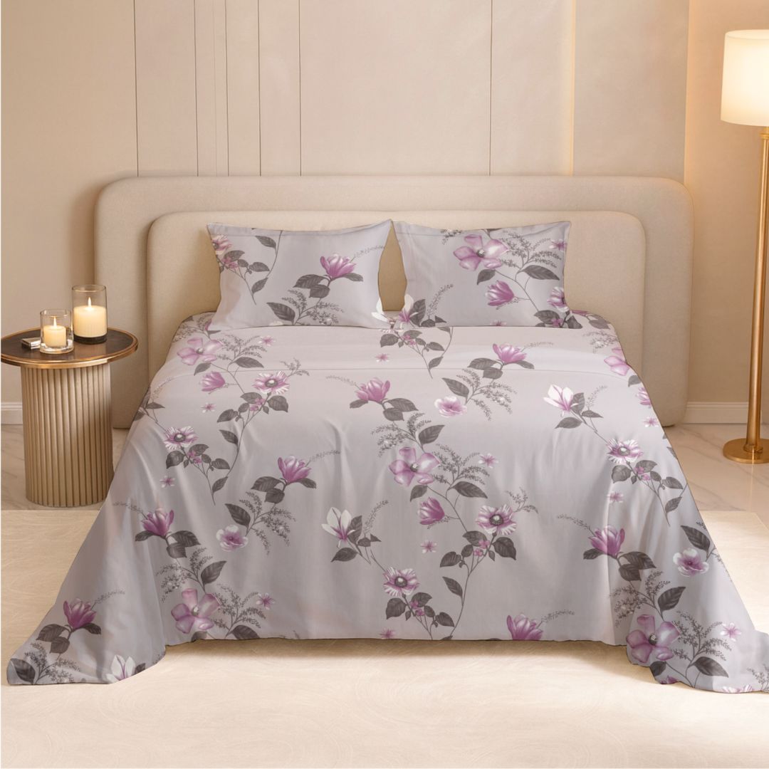 Magnolia Garden Bedsheet | 240TC | Pure Cotton