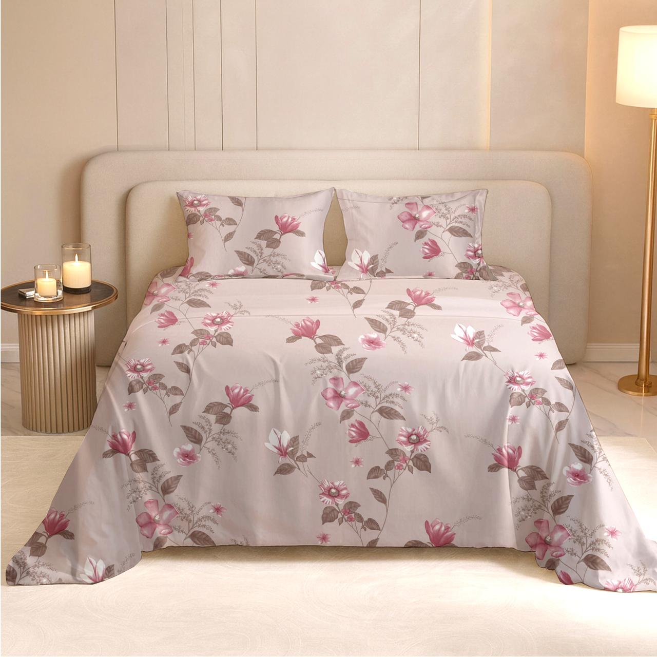 Magnolia Garden Bedsheet | 240TC | Pure Cotton