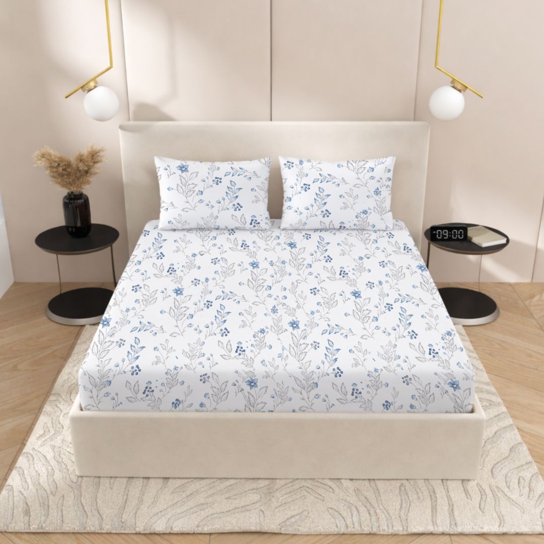 Wildflower Vine Bedsheet | 240TC | Pure Cotton