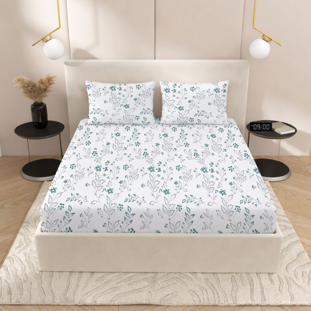Wildflower Vine Bedsheet | 240TC | Pure Cotton