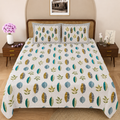 Botanical Leaves Double Bedsheet| 104 TC | Pure Cotton