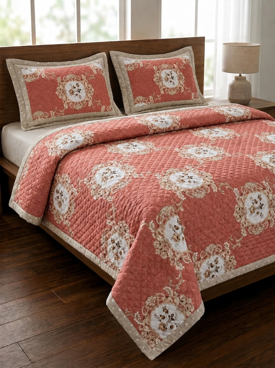 Vintage Crown Double Bedsheet | 145GSM  | Cotton Feel