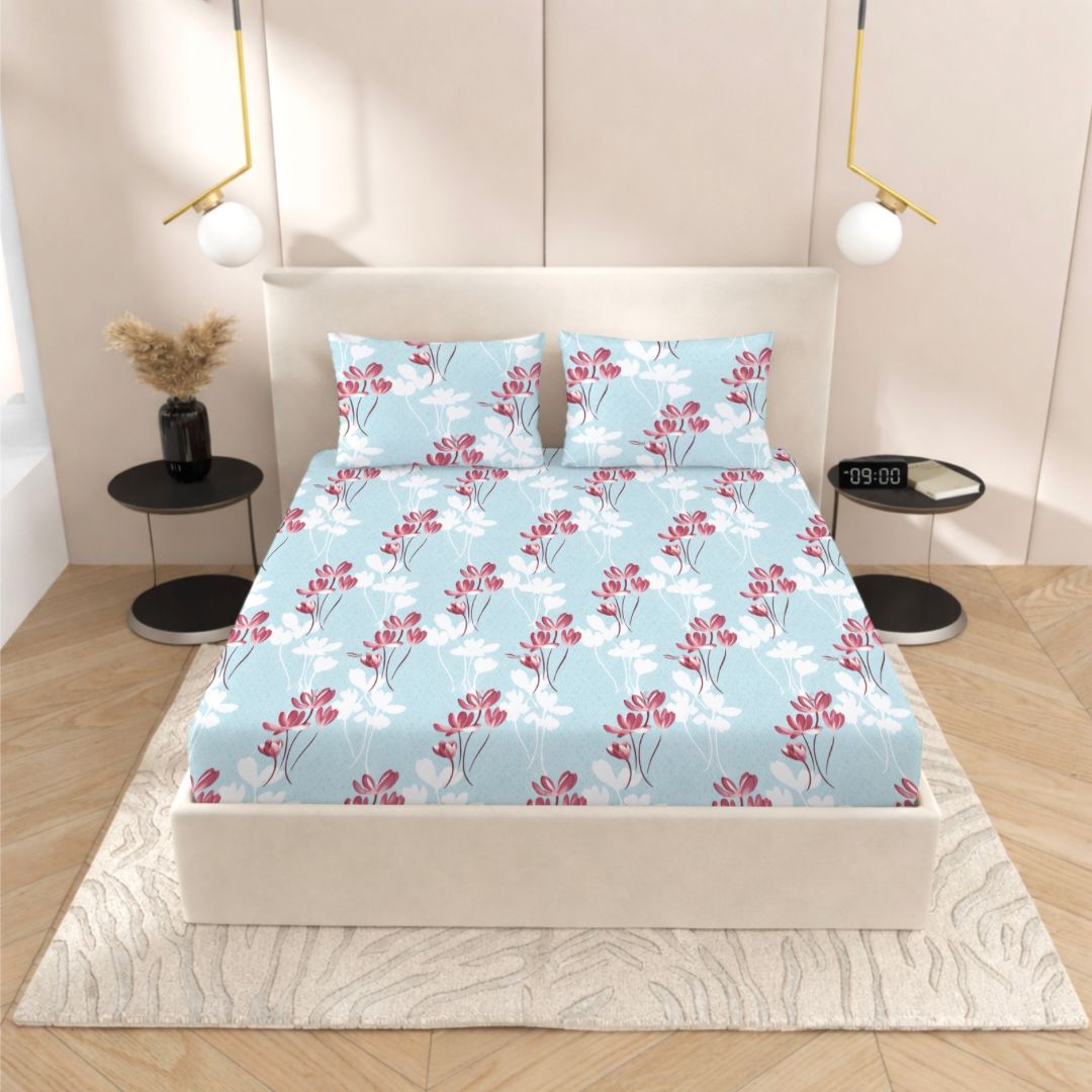 Morning Drift Double Bedsheet | 240TC  | Pure Cotton