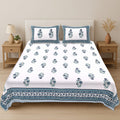 Rajasthani Buti Border Bedsheet | 180TC | Pure Cotton